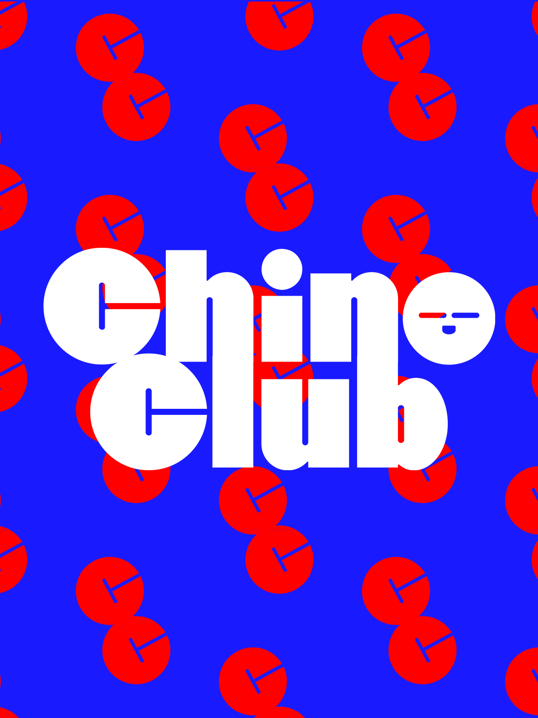 Chino Club logo on blue pattern